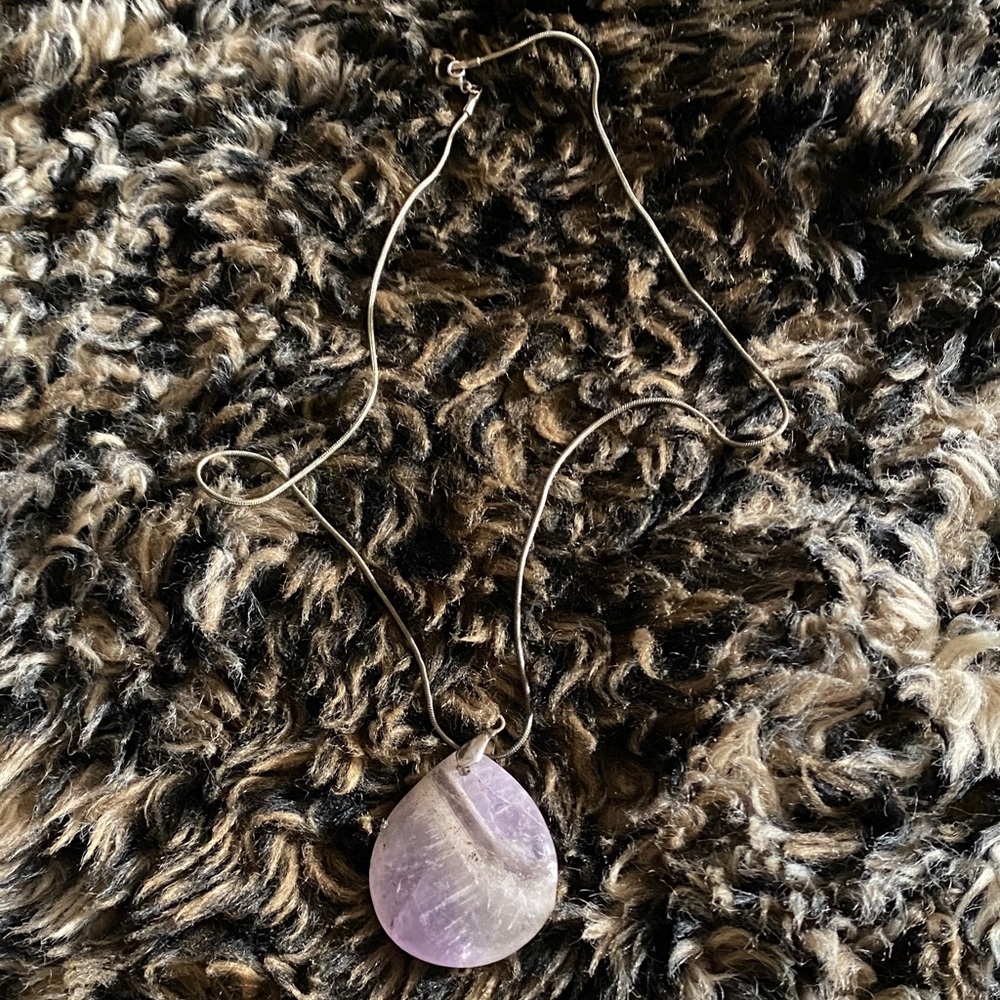 European Culture Purple Teardrop Necklace